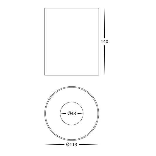 Nella Black 18w Surface Mounted LED Downlight - HV5843S-BLK
