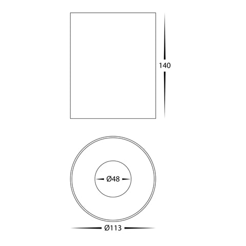 Nella Black 18w Surface Mounted LED Downlight - HV5843S-BLK-12V