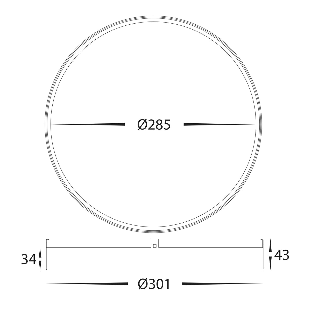Auster Black Trim with Alabaster Glass to suit HV5864S-WHT - HV5864-4-BLKALB