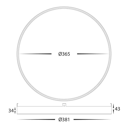 Auster Black Trim with Alabaster Glass to suit HV5865S-WHT - HV5865-4-BLKALB