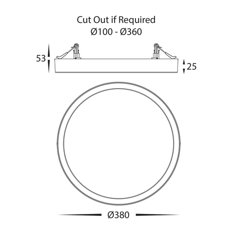 Auster White 36w LED Ceiling Mounted Oyster Light - HV5865S-WHT