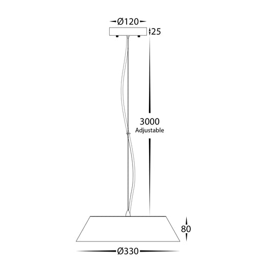 Noyer 330mm Walnut Timber LED Pendant - HV5871T-PDT
