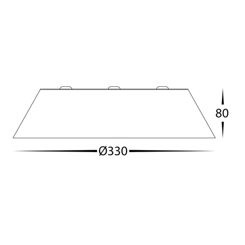 Noyer Walnut Timber 330mm Ceiling Mounted LED Oyster - HV5871T