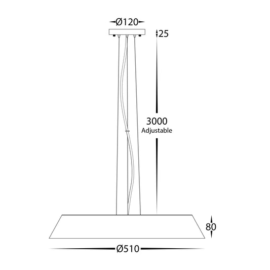 Noyer 510mm Walnut Timber LED Pendant - HV5873T-PDT