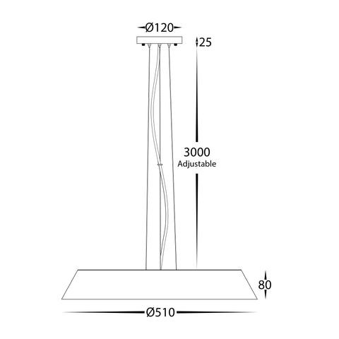 Noyer 510mm Walnut Timber LED Pendant - HV5873T-PDT