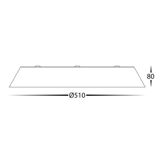 Noyer Walnut Timber 510mm Ceiling Mounted LED Oyster - HV5873T