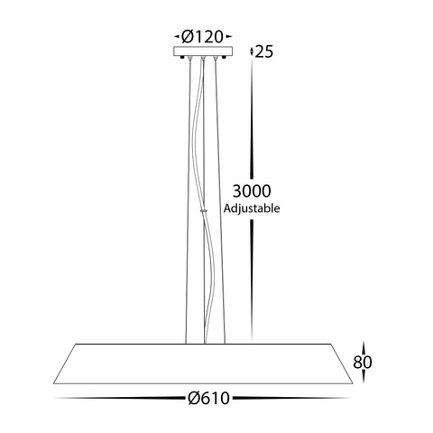 Noyer 610mm Walnut Timber LED Pendant - HV5874T-PDT