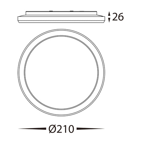 Slim White 16w LED Ceiling Mounted Oyster Light - HV5876T-WHT