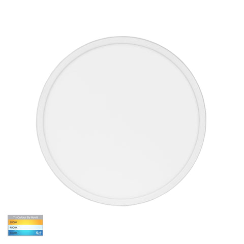 Slim White 24w LED Ceiling Mounted Oyster Light - HV5877T-WHT