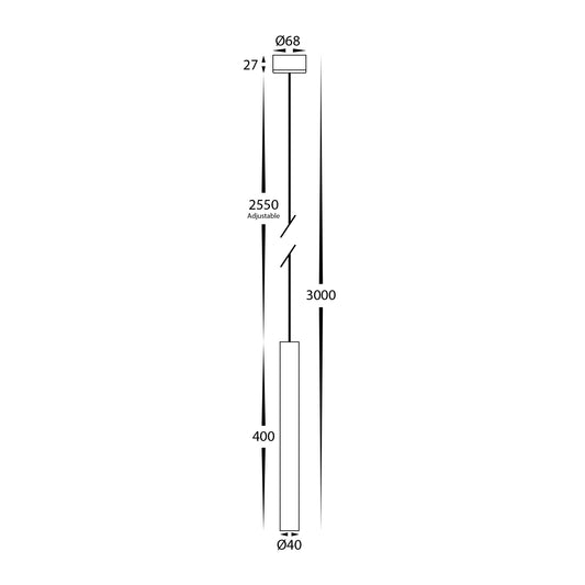 Henger White 6w Cylinder LED Pendant - HV5898T-WHT