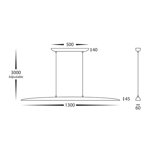 Noce Walnut Timber 1300mm Linear Pendant - HV6010T