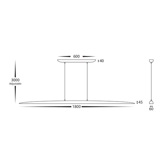 Noce Walnut Timber 1800mm Linear Pendant - HV6012T