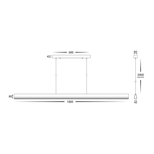Opex Walnut Timber 1800mm Linear Pendant - HV6014T