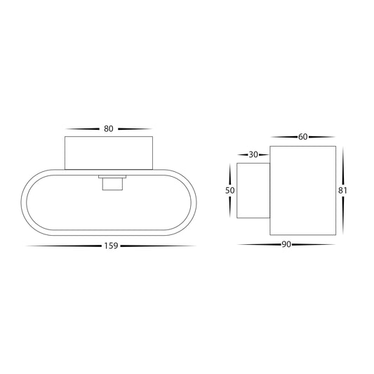 Concept Black Aluminium LED Wall Light - HV8028W-BLK