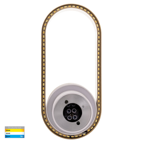 Ovale White + Brass Wall Light - HV8080T-WHTBR