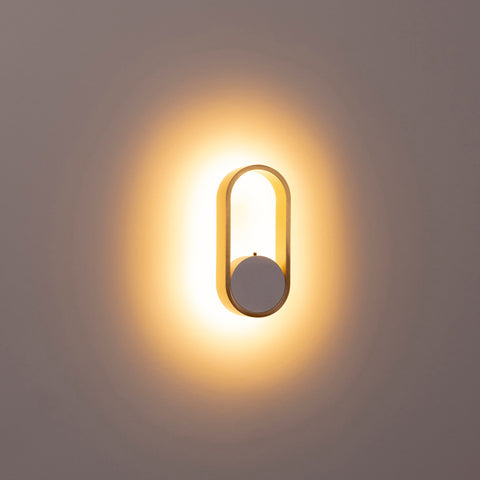 Ovale White + Brass Wall Light - HV8080T-WHTBR