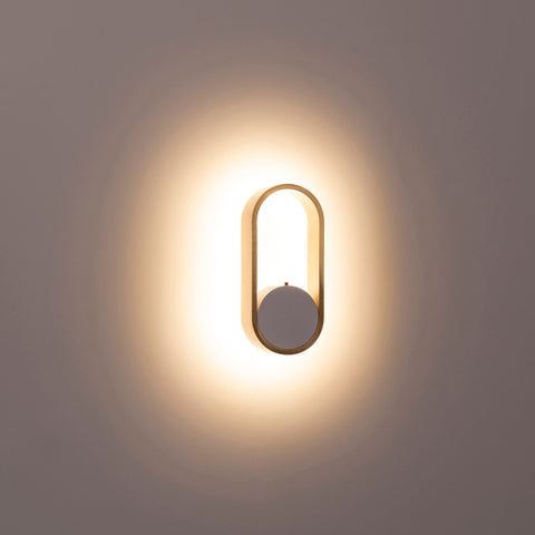 Ovale White + Brass Wall Light - HV8080T-WHTBR