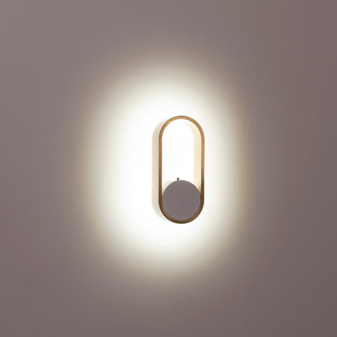 Ovale White + Brass Wall Light - HV8080T-WHTBR
