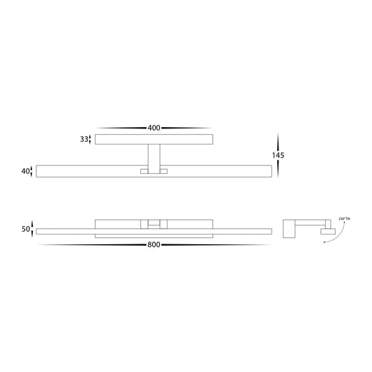 Vanita White 800mm Adjustable Wall Light - HV8103T-WHT