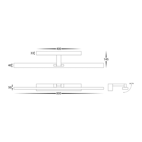 Vanita White 800mm Adjustable Wall Light - HV8103T-WHT