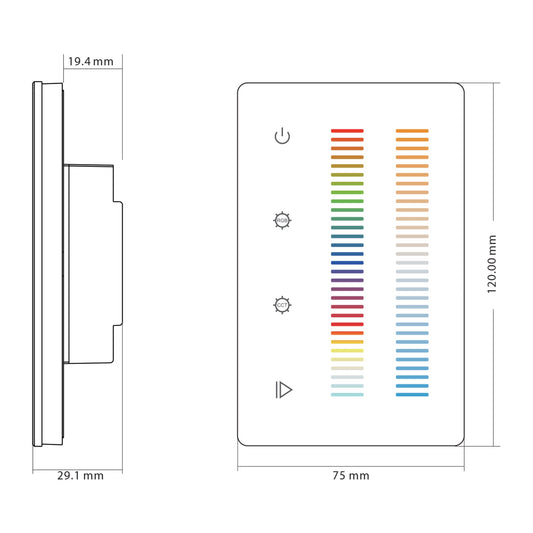 RGBCW LED Strip Touch Panel Controller - HV9101-2834-5C