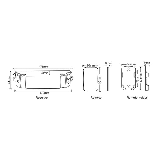 Single Colour LED Strip Remote Controller - HV9102-M1+M4-5A