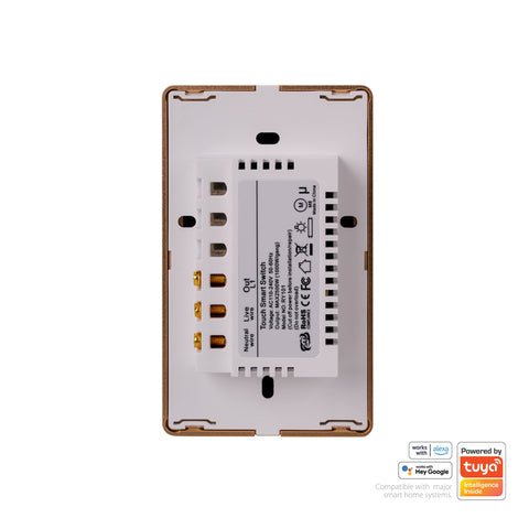 Wifi Single Gang White with Gold Trim Wall Switch - HV9120-1