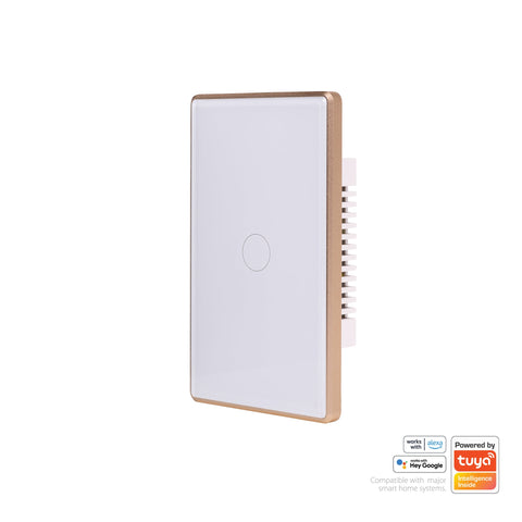 Wifi Single Gang White with Gold Trim Wall Switch - HV9120-1