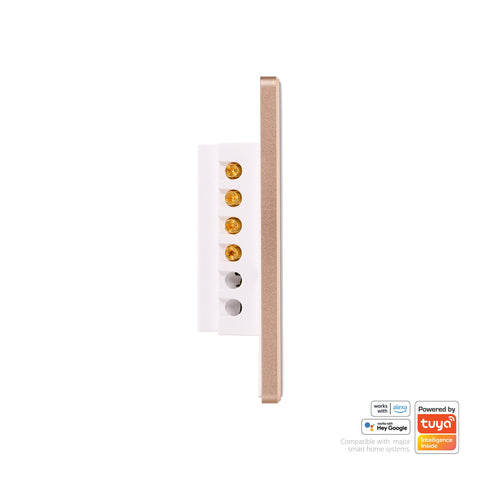 Wifi 2 Gang White with Gold Trim Wall Switch - HV9120-2