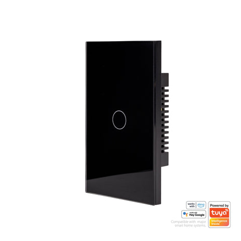 Wifi Single Gang Black Wall Switch - HV9210-1