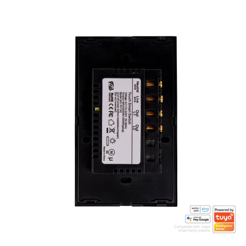 Wifi 2 Gang Black Wall Switch - HV9210-2