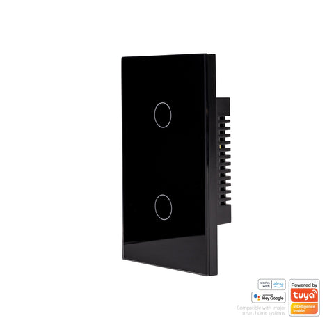 Wifi 2 Gang Black Wall Switch - HV9210-2