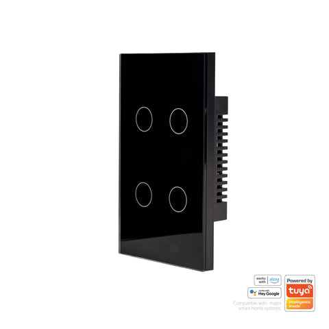 Wifi 4 Gang Black Wall Switch - HV9210-4