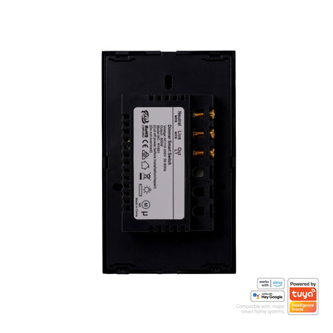 Wifi Single Gang Black Dimmer Wall Switch - HV9211