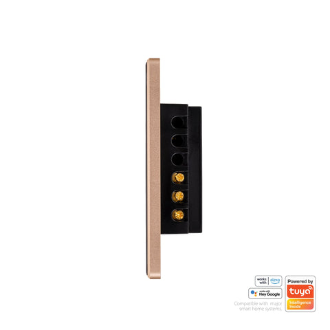 Wifi Single Gang Black with Gold Trim Wall Switch - HV9220-1
