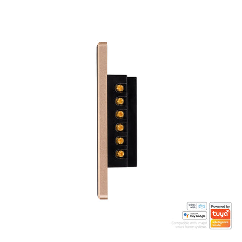 Wifi 4 Gang Black with Gold Trim Wall Switch - HV9220-4