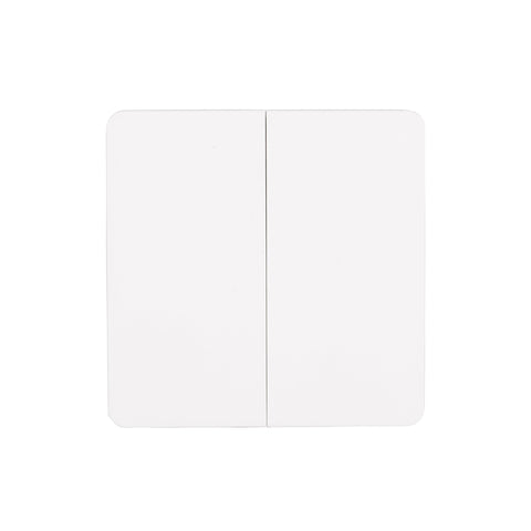 Two Gang White Wireless Self Powered Wall Switch - HV9262