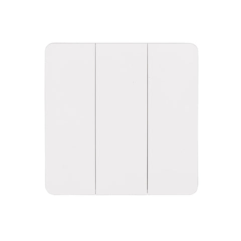 Three Gang White Wireless Self Powered Wall Switch - HV9263