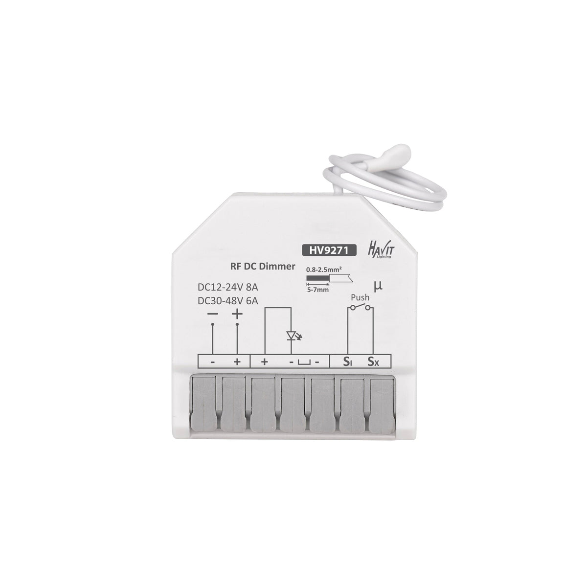 12-24v DC Single Channel RF + Push Dim Receiver - HV9271