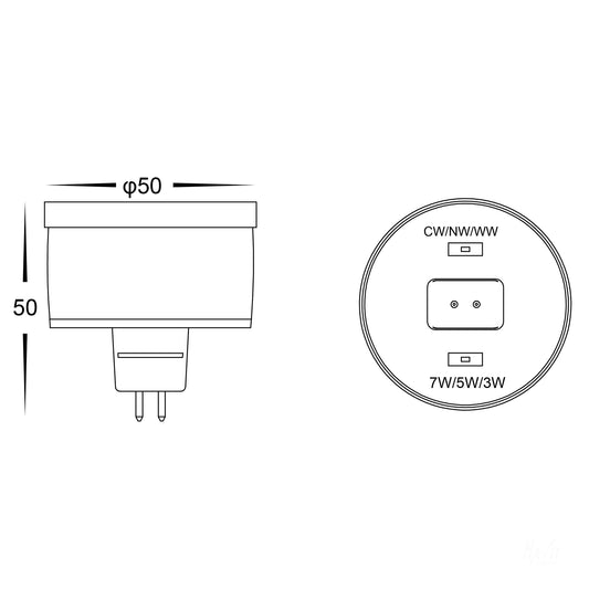 TRI- Colour 9in1 12v DC MR16 LED Globe - HV9507