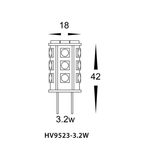 3.2w G4 LED Bi Pin Globe - HV9529-3.2w