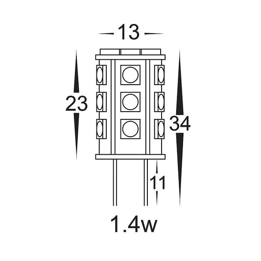 1.4w G4 12v DC LED Coloured Bi Pin Globes - HV9527