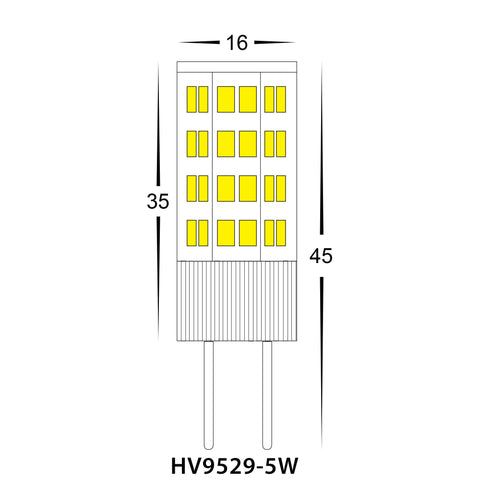 5w G4 12v DC LED Bi Pin Globe - HV9523-5w