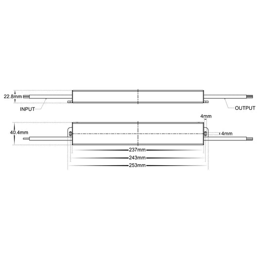 60w Slimline Weatherproof LED Driver - HV9658-24V60WS