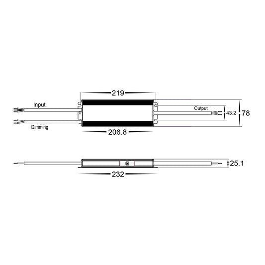 HV96631-12V100W | HV96631-24V100W- 100W Dali 2 + Push Dim Dimmable LED Driver - HV96631-12V100W