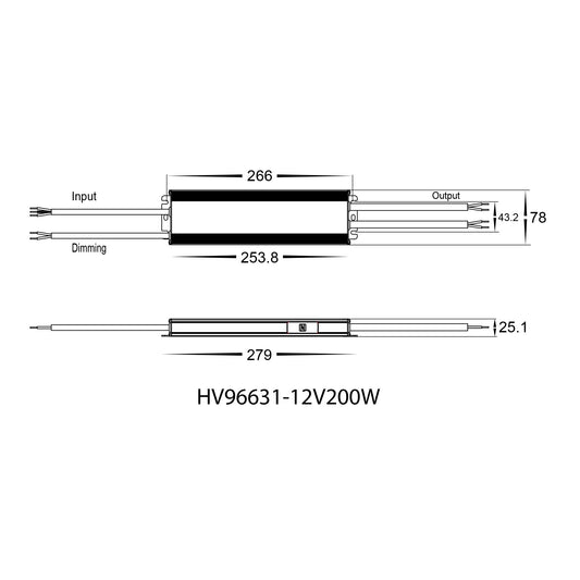 200W Dali 2 + Push Dim Dimmable LED Driver - HV96631-12V200W