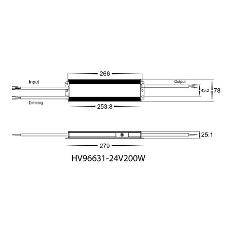 200W Dali 2 + Push Dim Dimmable LED Driver - HV96631-12V200W