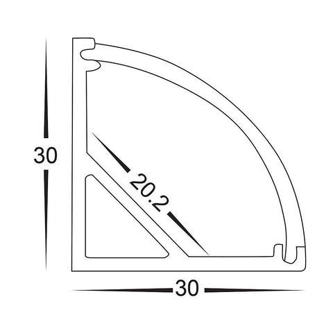 Corner Aluminium Profile - HV9691-3030-EC