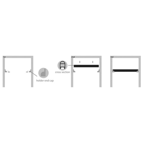 Wardrobe Aluminium Profile - HV9692-1930-CR