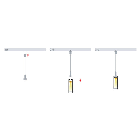 Suspended Black Aluminium Profile - HV9693-1045-BLK-3M